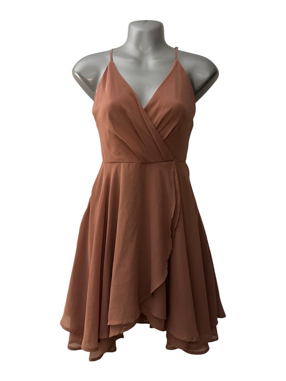 Windsor Earthy-Toned Wrap A-Line Dress